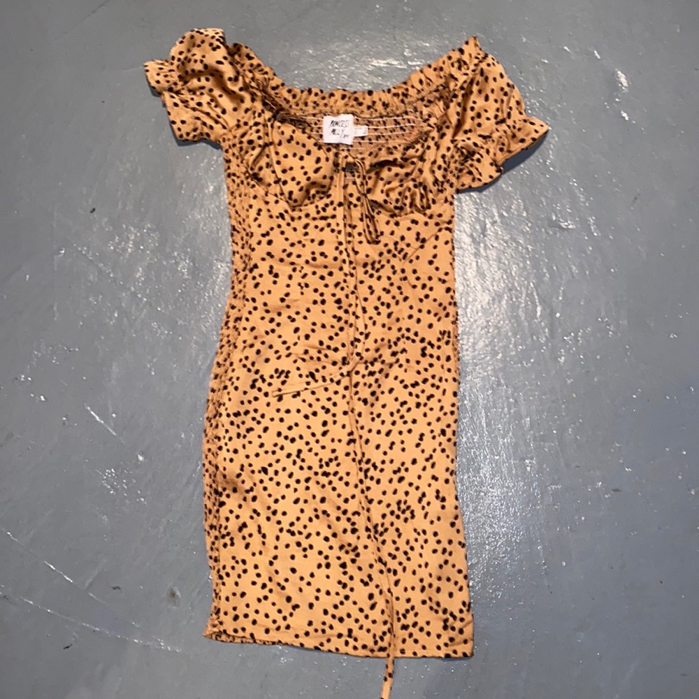 Princess Polly Bronze Print Sakari Cheetah Mini Dress - Picture 2 of 2